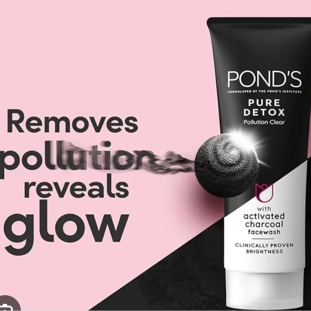 Ponds Pure Detox Facial Foam Activated Carbon Charcoal Face Wash 100g 3.5oz Tube